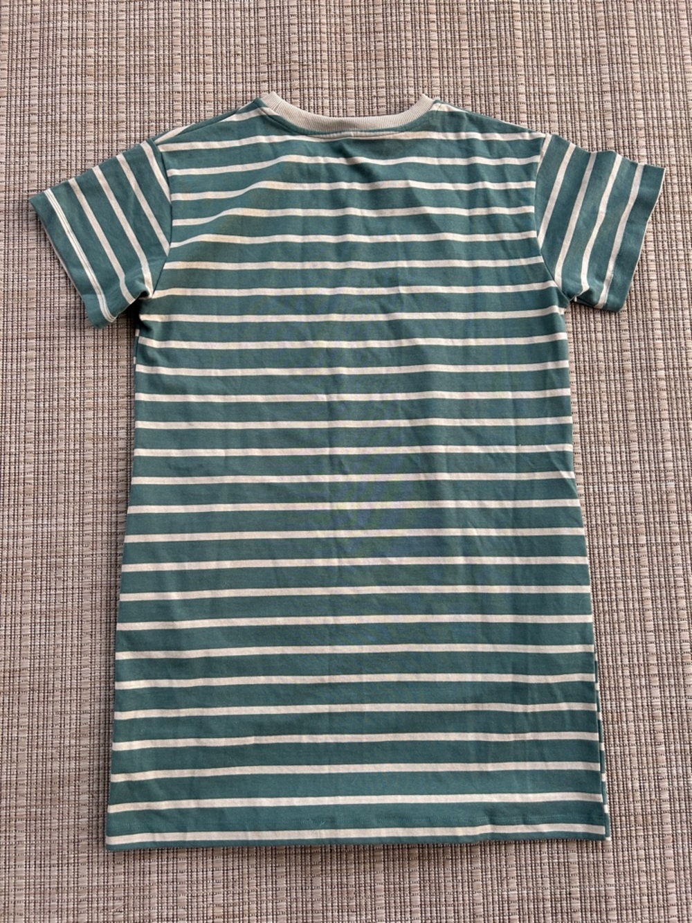 Wishlist Green and Khaki Striped Crewneck T-Shirt Dress, Size large - Picture 5 of 7